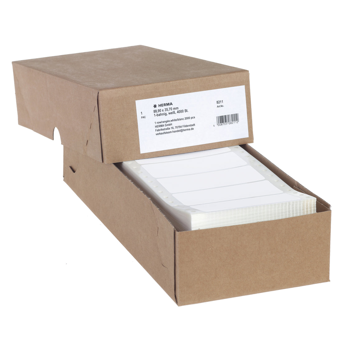 HERMA Etiketten (Rolle) 89 × 36 mm – Papier, matt, weiss – permanent haftend – Punktmatrix – 4'000 Stk.