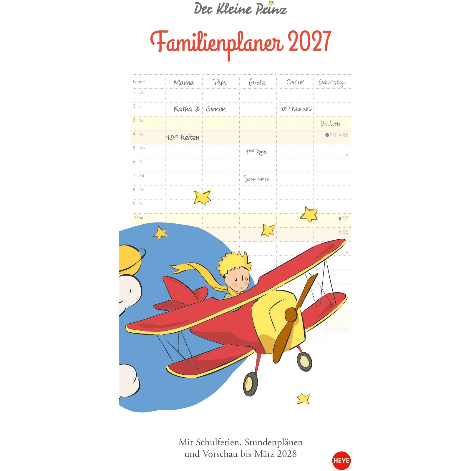 Heye Familienplaner, 2027, 5 Spalten, 21,2 × 45,5 cm, d