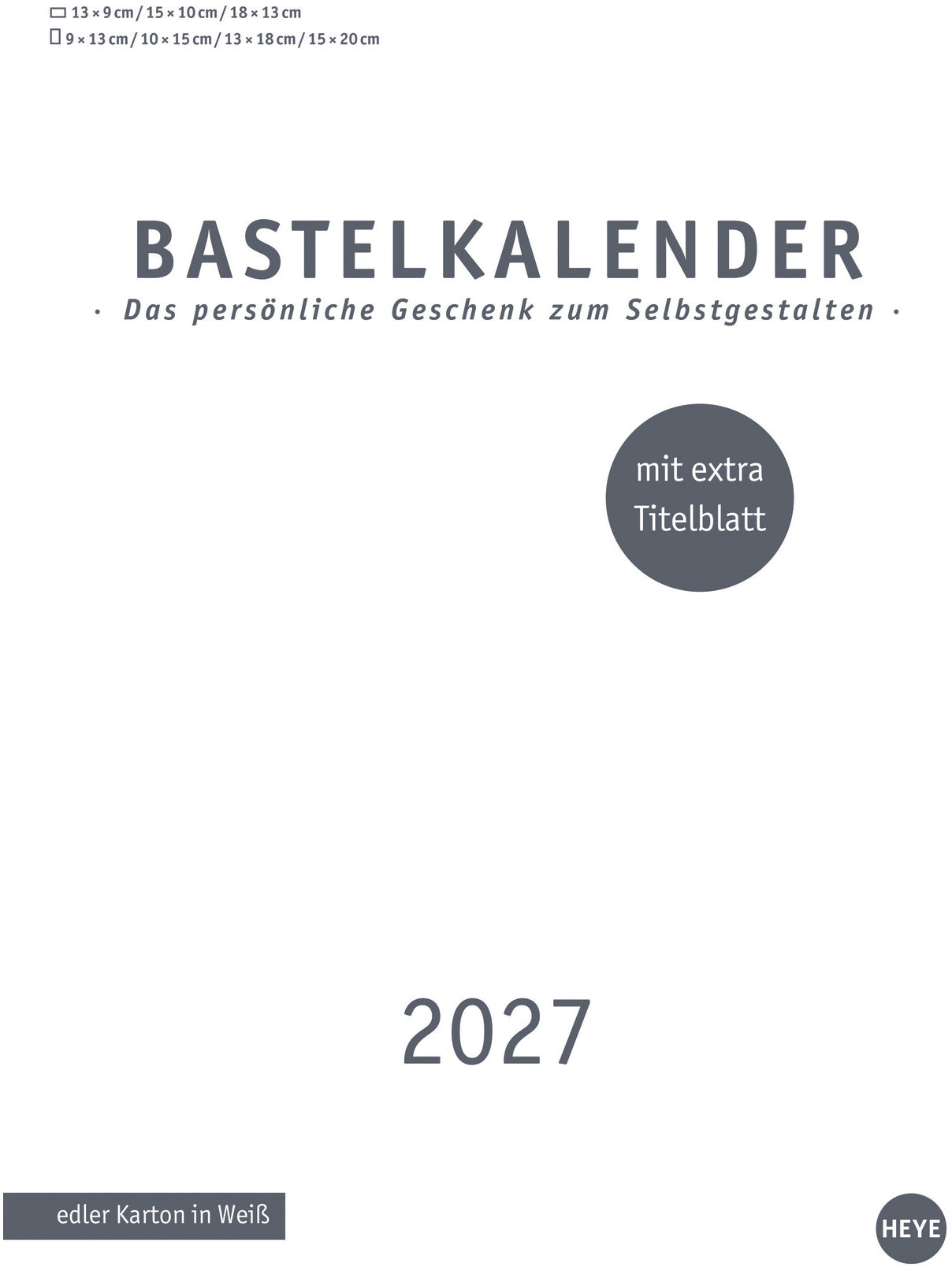 Heye Wandkalender (Monat), 2027, A4