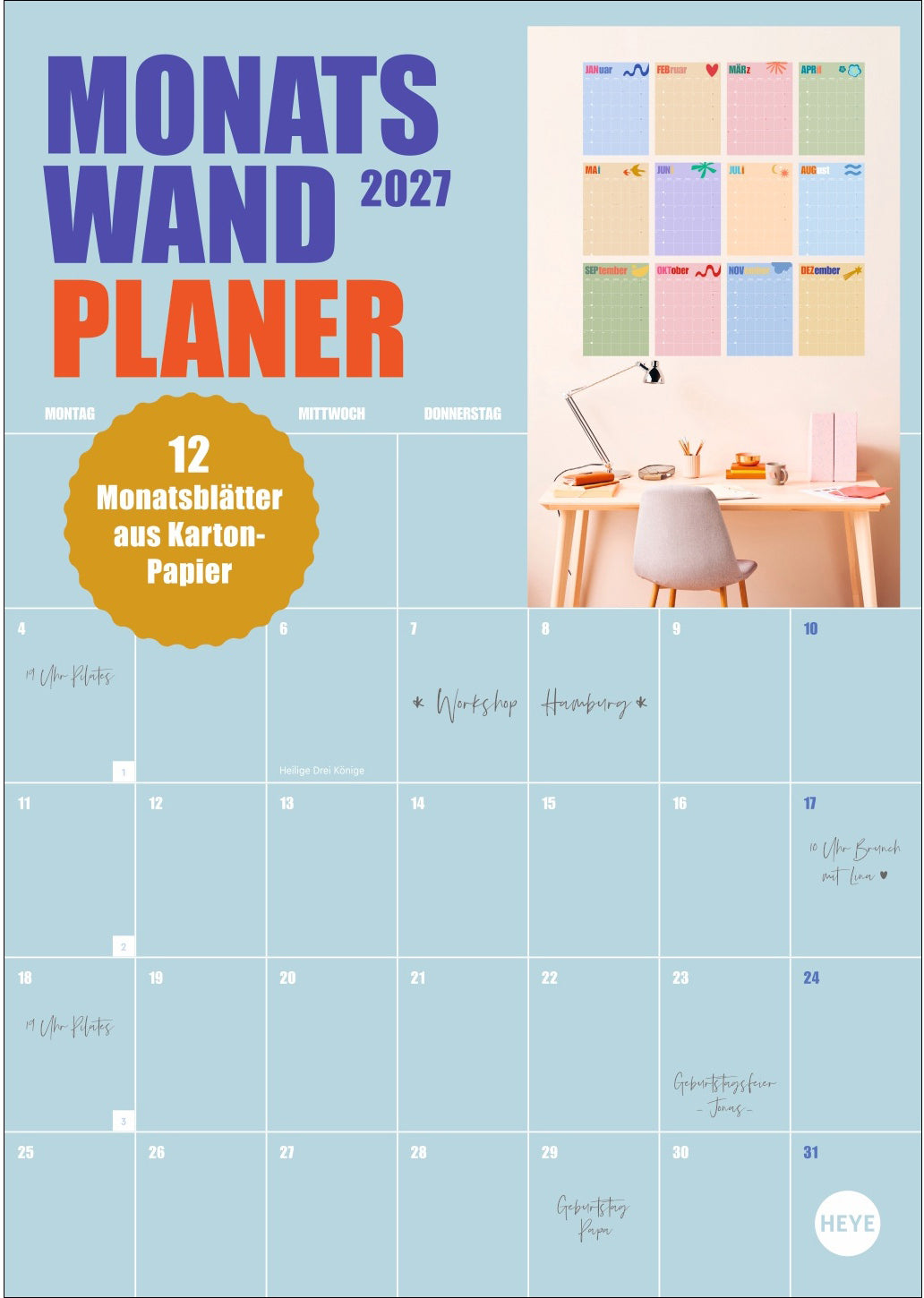 Heye Wandkalender (Monat), 2027, A4