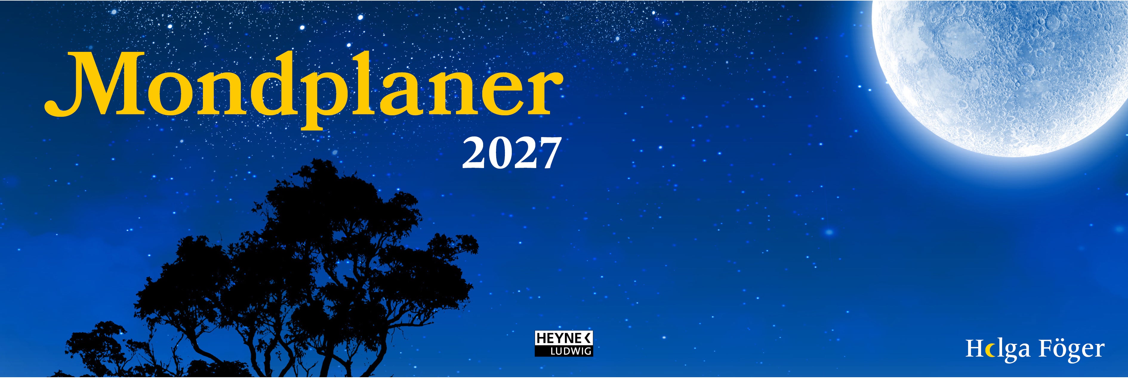 Heyne Mondplaner – Tischkalender 2027, 1 Woche/2 Seiten, 32 × 11,5 cm