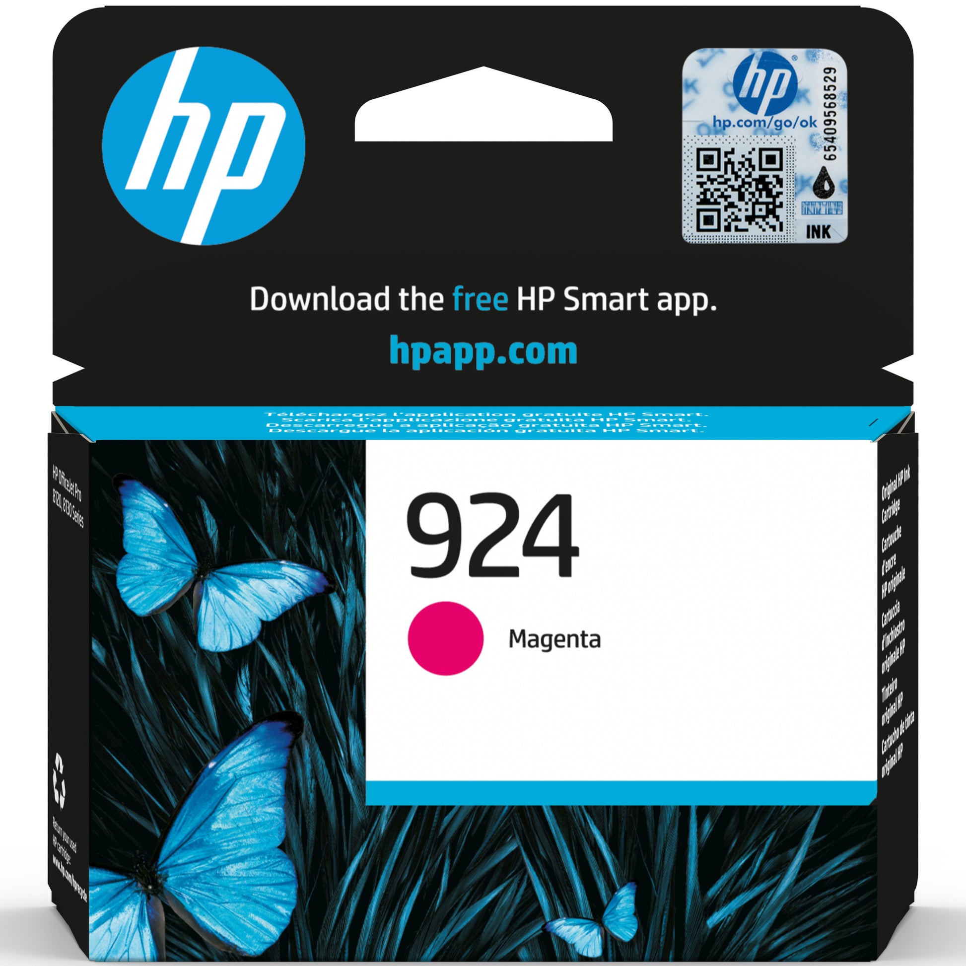 HP 924 Magenta Tintenpatrone (Original) – 400 Seiten – für HP OfficeJet Pro 8120e/8130e/8135e – 4K0U4NE