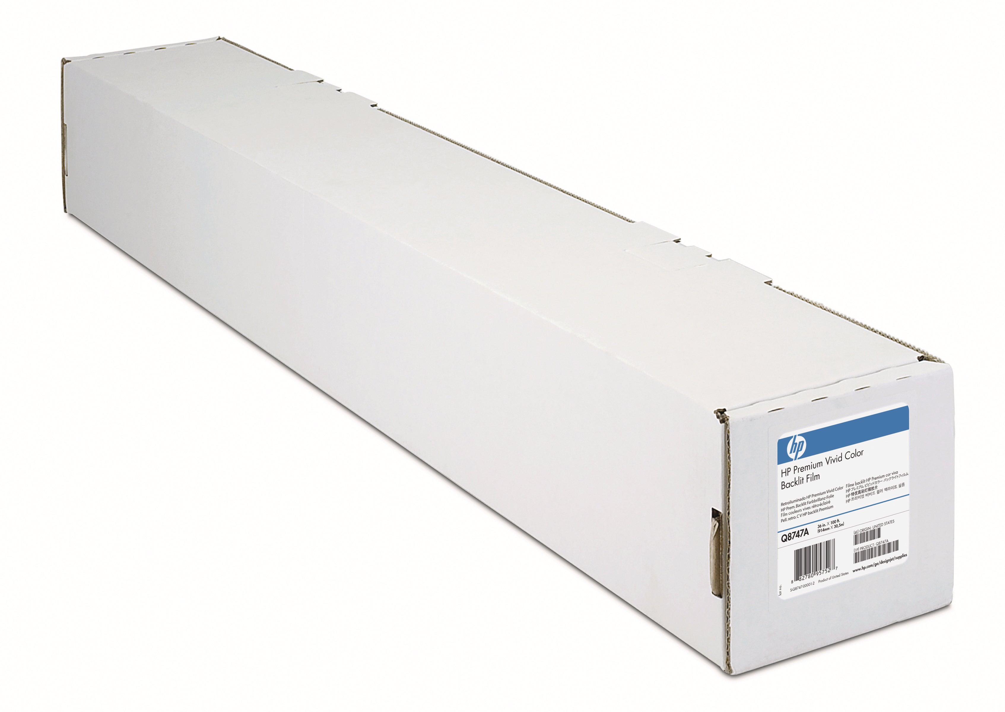 HP Inkjet-Folie Rolle Premium Backlit Film Q8747A – Backlit, 91,4 cm × 30 m, 285 g/m², für HP DesignJet Z6100