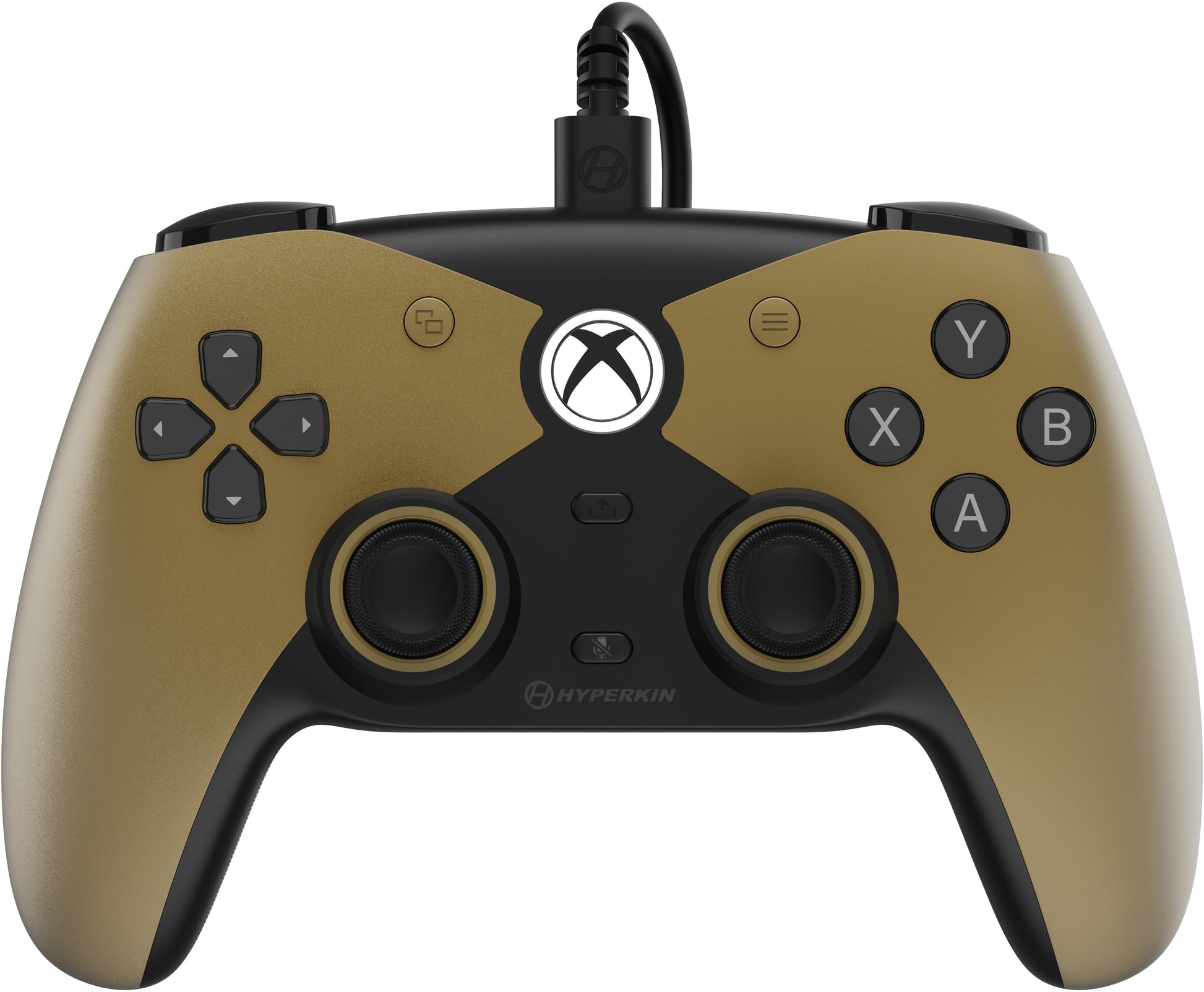Hyperkin Competitor M01638-GD – Gamepad – Kabelgebunden (USB-C), Vibration, Gold, Schwarz