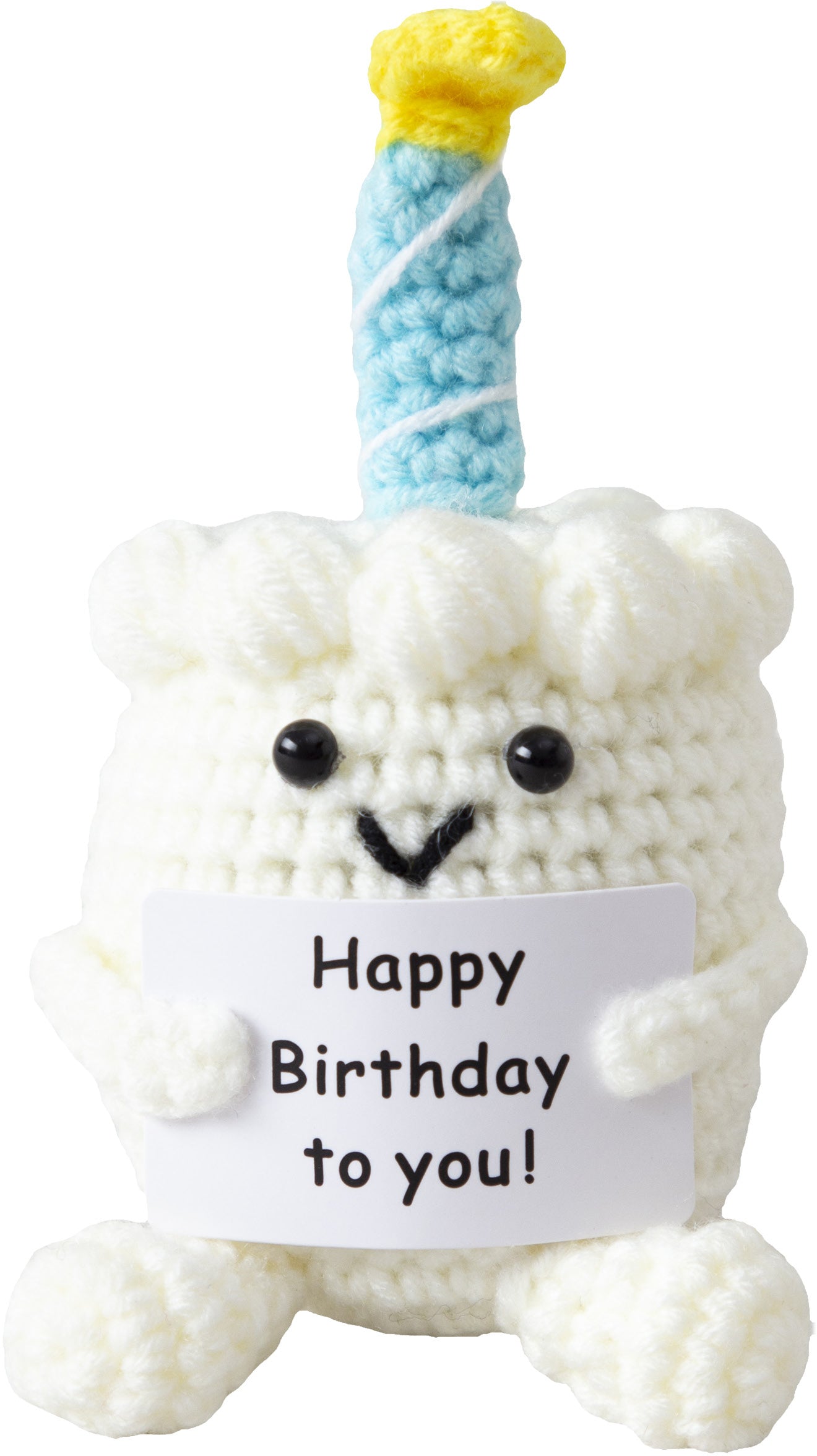 I am creative Plüschtier Positive Cake Happy Birthday – 12,0 cm – weiss