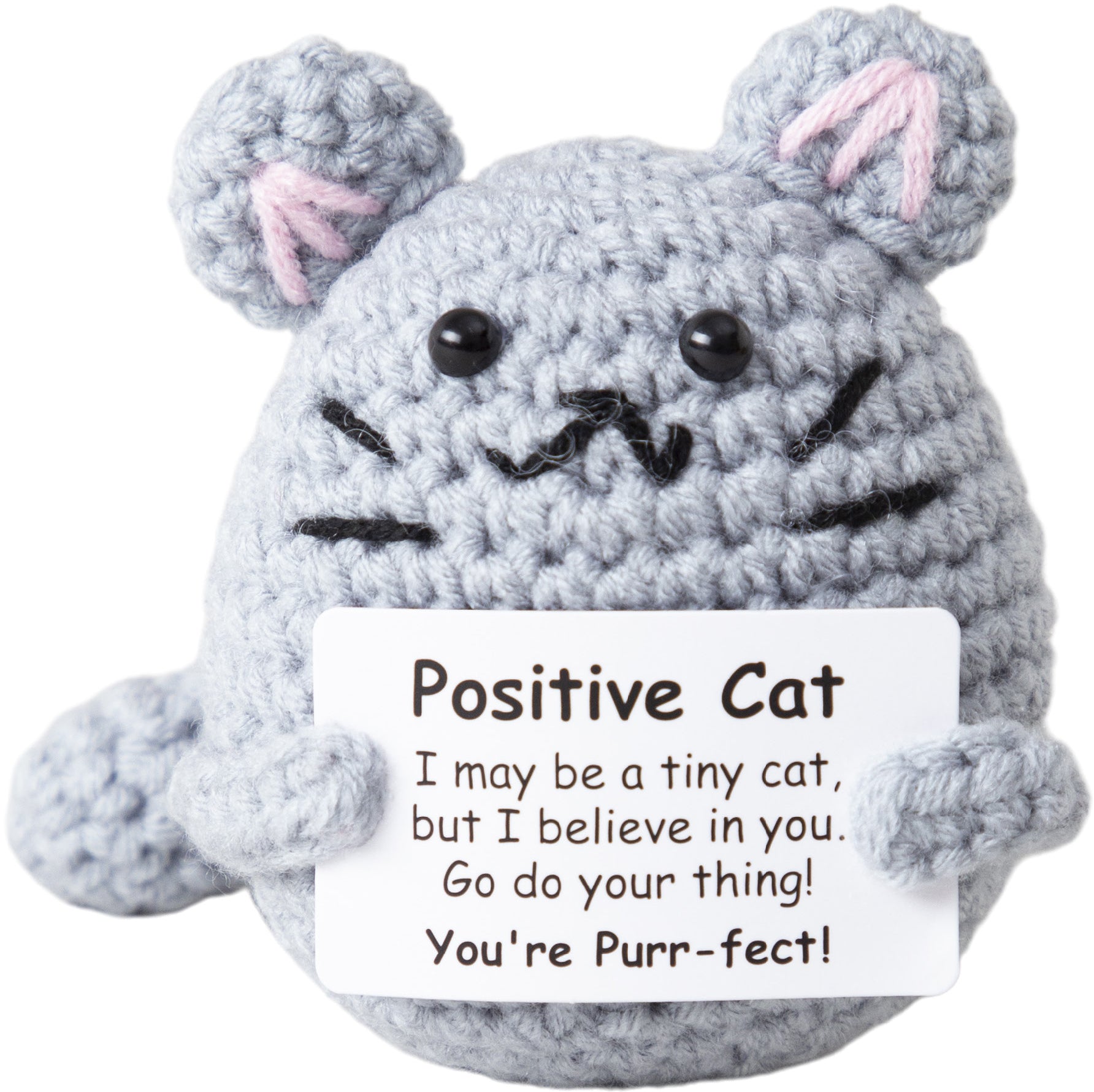 I am creative Plüschtier Positive Cat – 6,0 cm – grau
