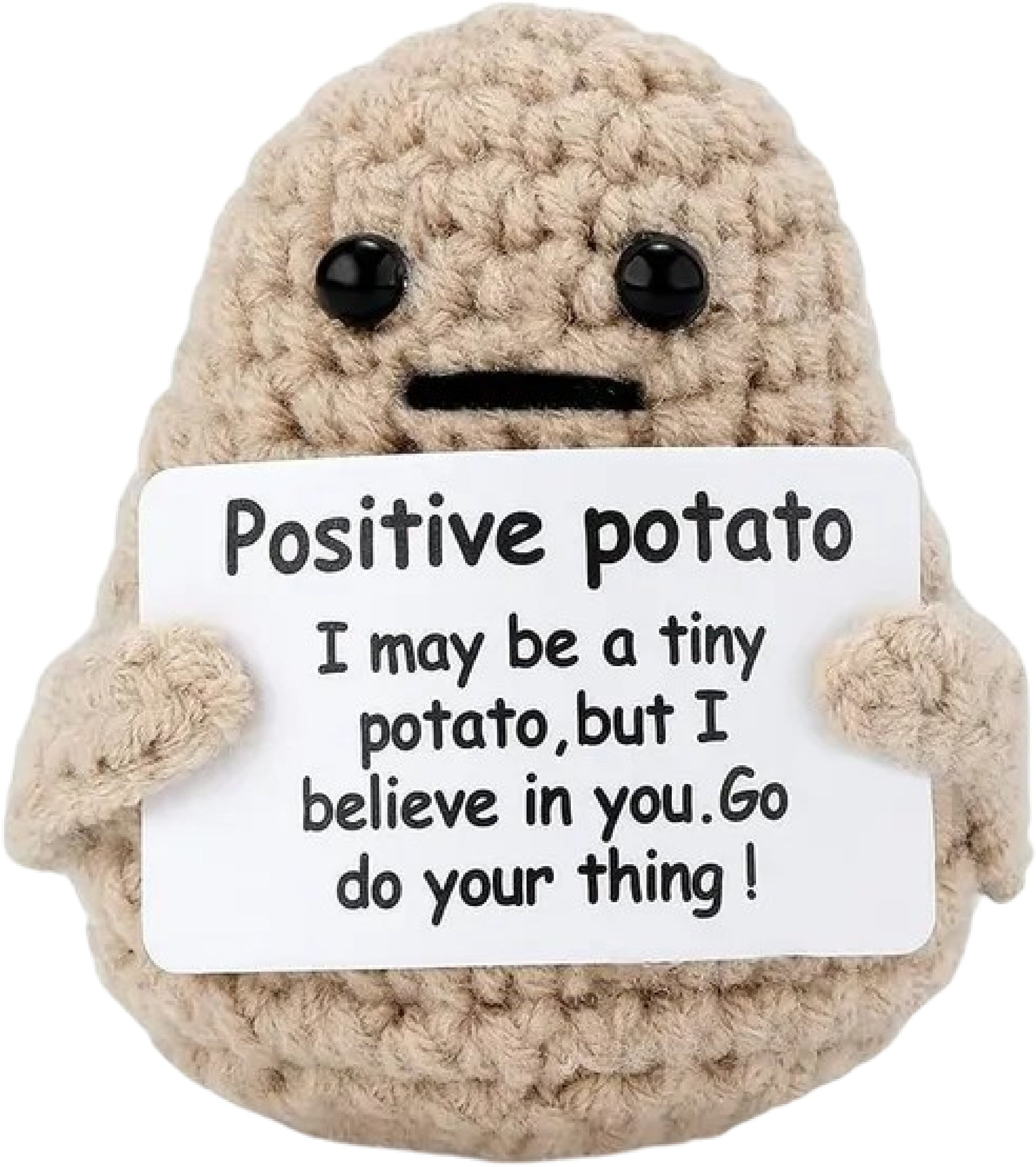 I am Creative Plüschtier Positive Potato – 7,5 × 5,5 cm – beige