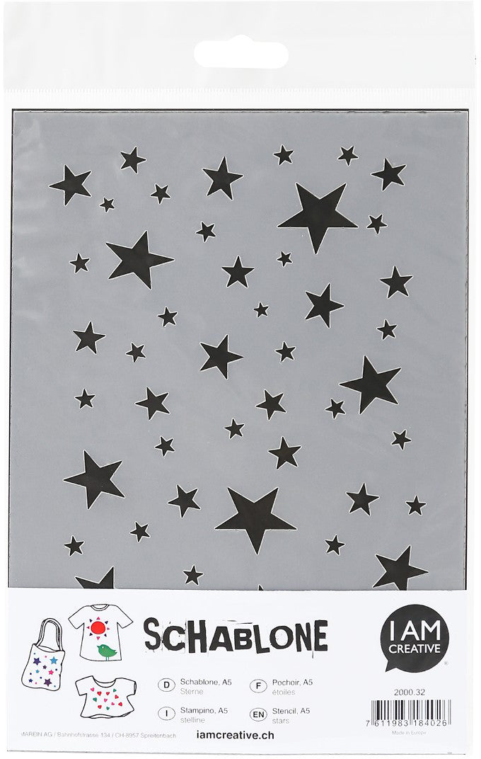 I am creative Schablone – Sterne – 152 × 244 × 1 mm – Kunststoff