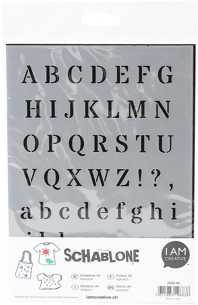 I am creative Schablone, Alphabet, 25,4 × 15,2 cm, Kunststoff