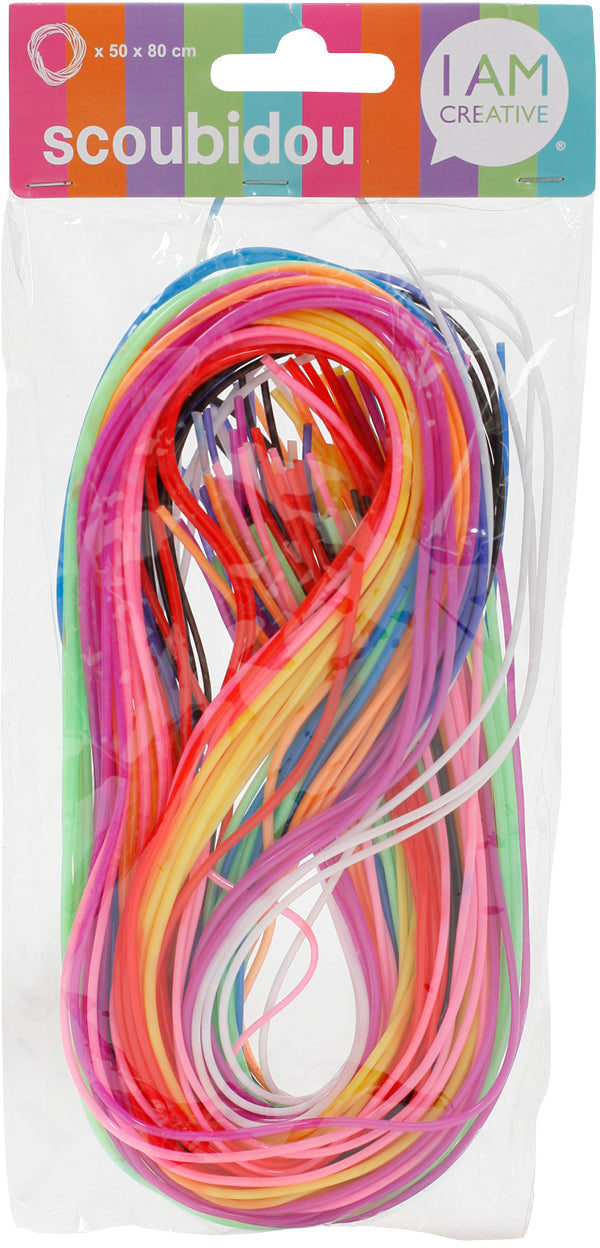 I am creative Bastband (Papierbast), Mehrfarbig, 80 cm, 50 Stk., 80 g, Modell 2130.02