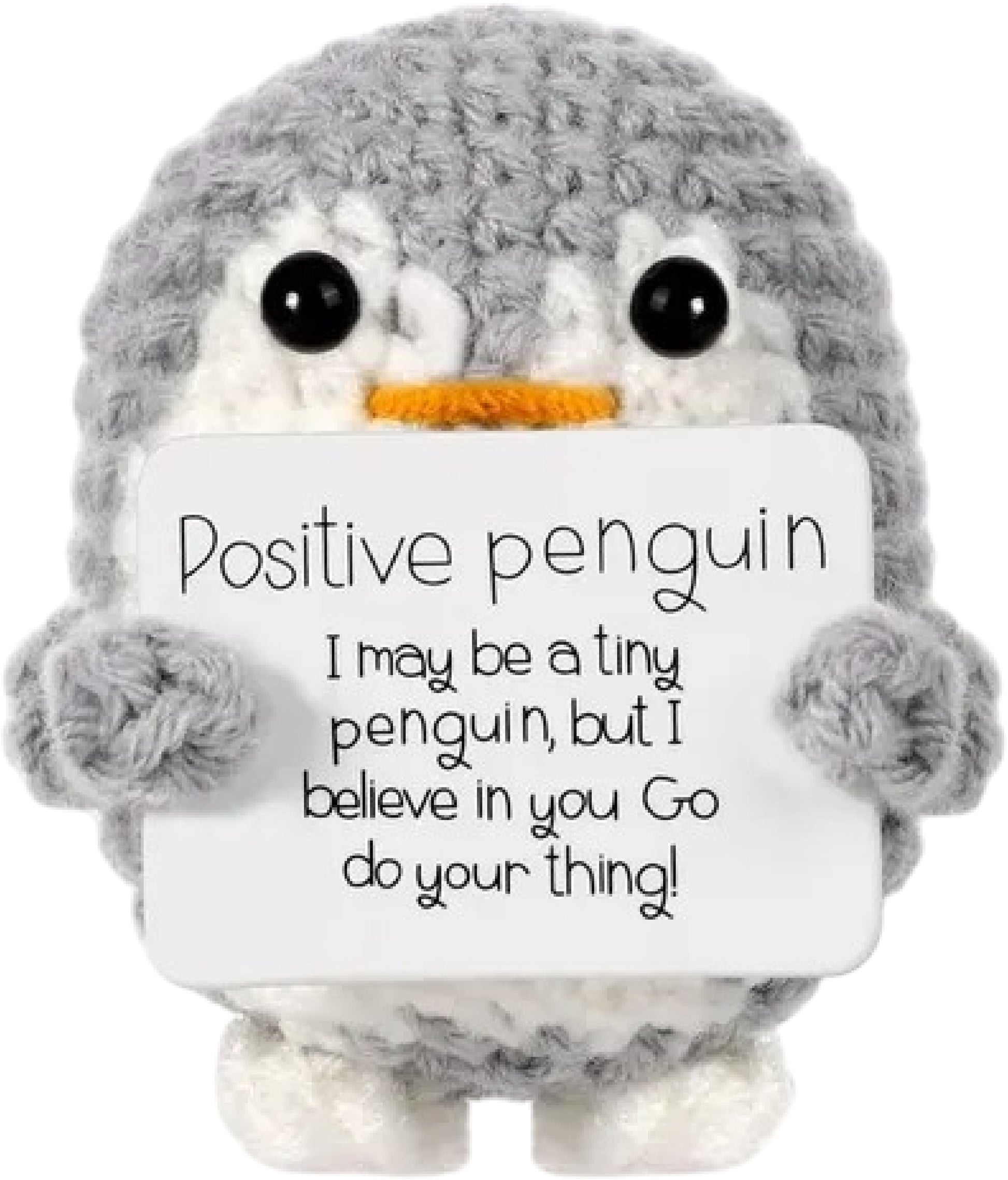 I am Creative Plüschtier Positive Penguin – 6,0 cm – Grau/Weiss