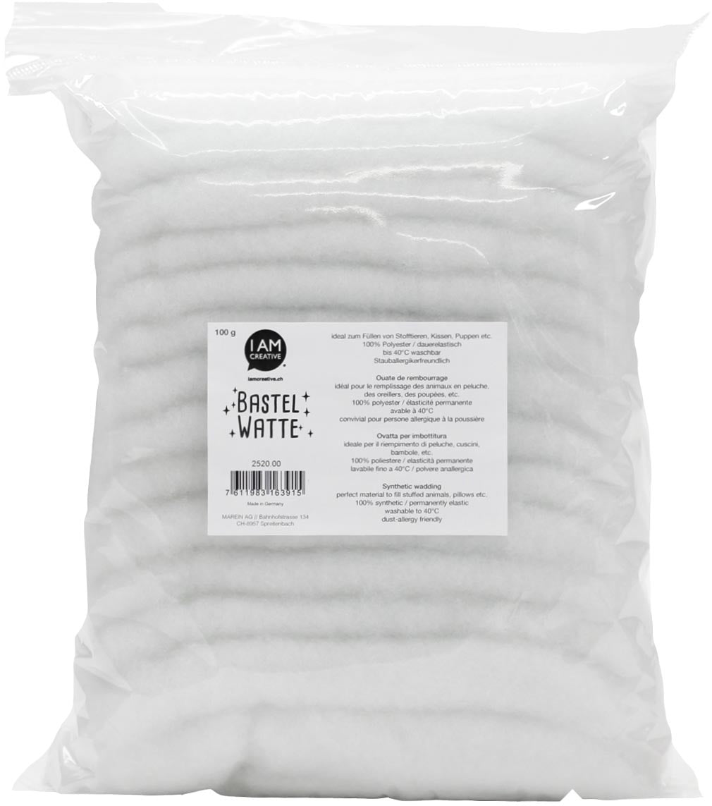 I am creative Bastelwatte, Polyester, Weiss, 110 g, 1 Stk.