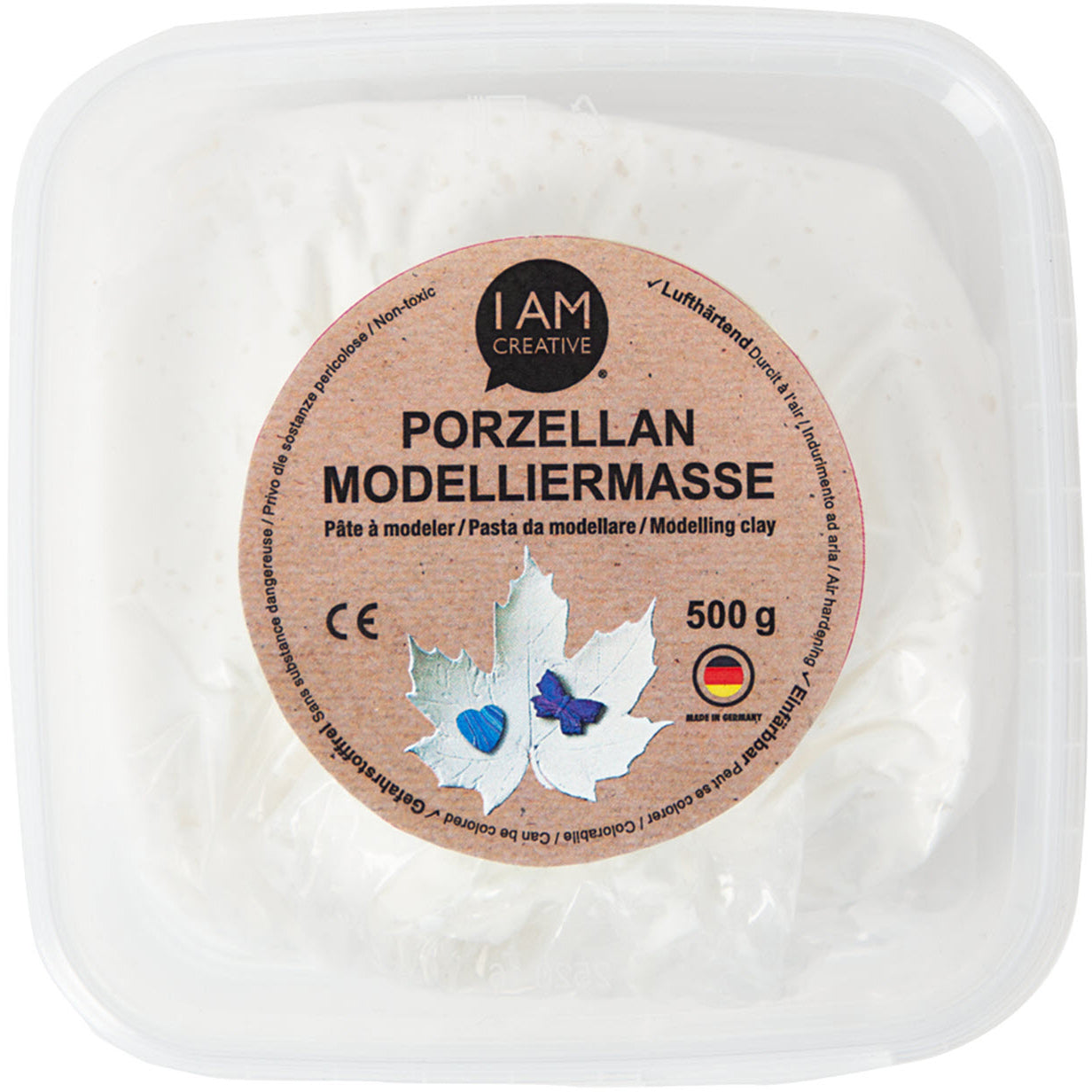I am creative Porzellan-Modelliermasse, Weiss, 13 × 13 × 6,5 cm, 531 g, 3000.41