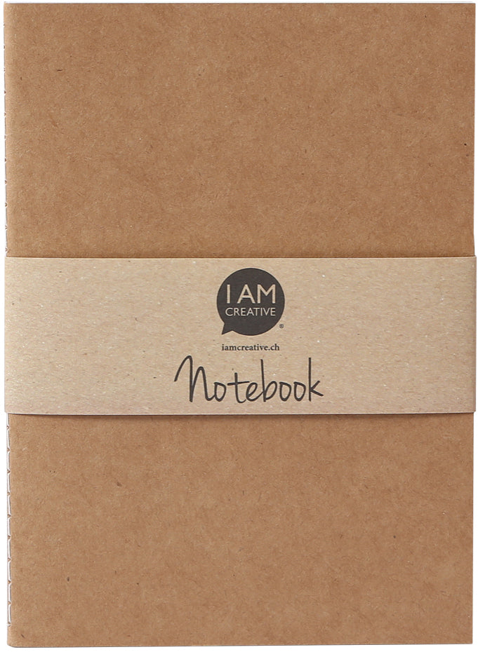 I am creative Notizbuch – A6 – kariert – 60 Seiten – 50 g/m², natur