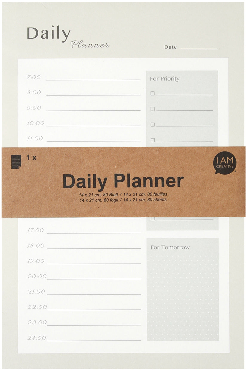 I am creative Notizblock – 145 × 210 mm – 80 Blatt, perforiert, Extrafelder, grün