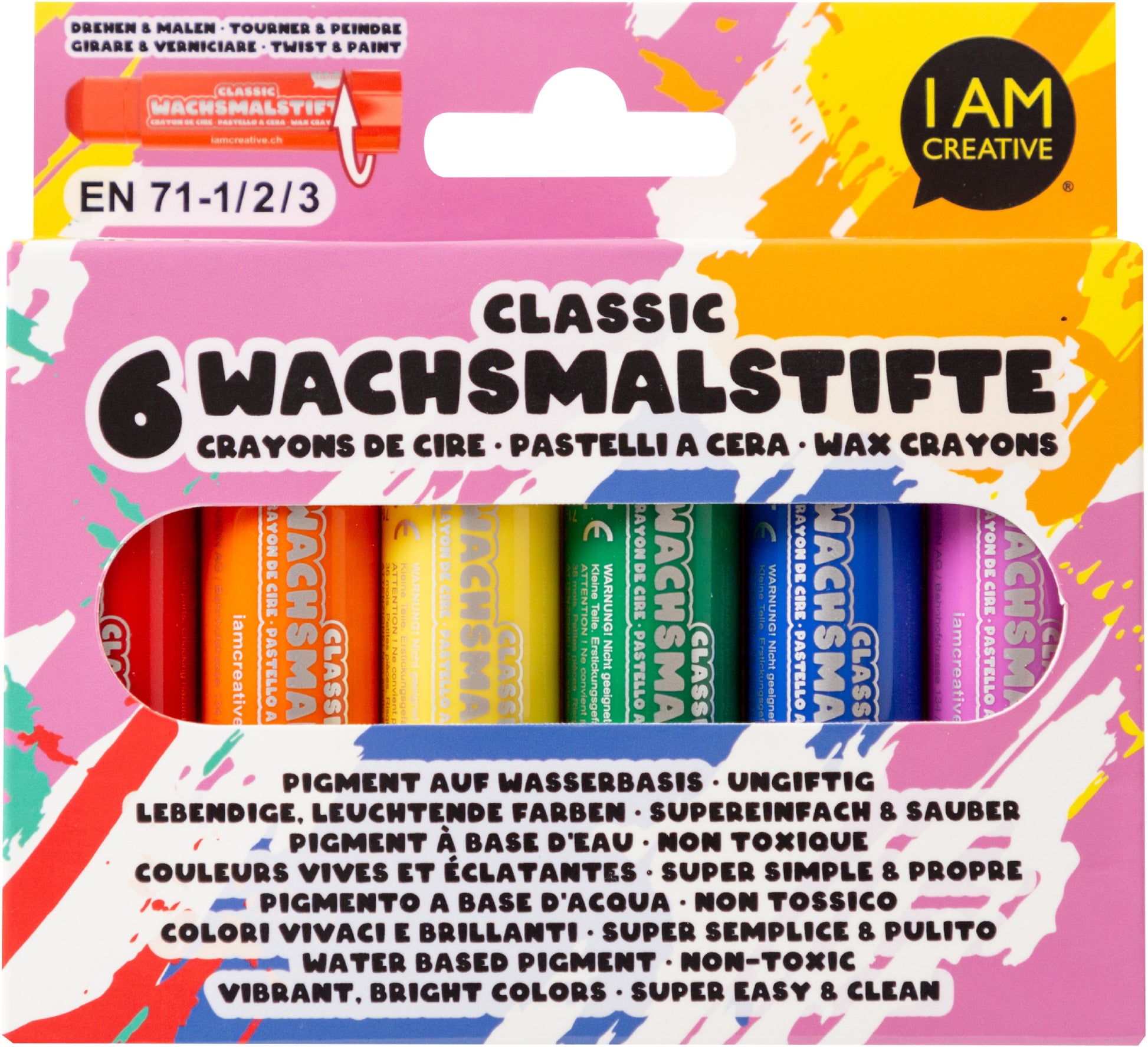 I am creative Classic – Wachsmalkreiden – 6 Farben, 6er-Set