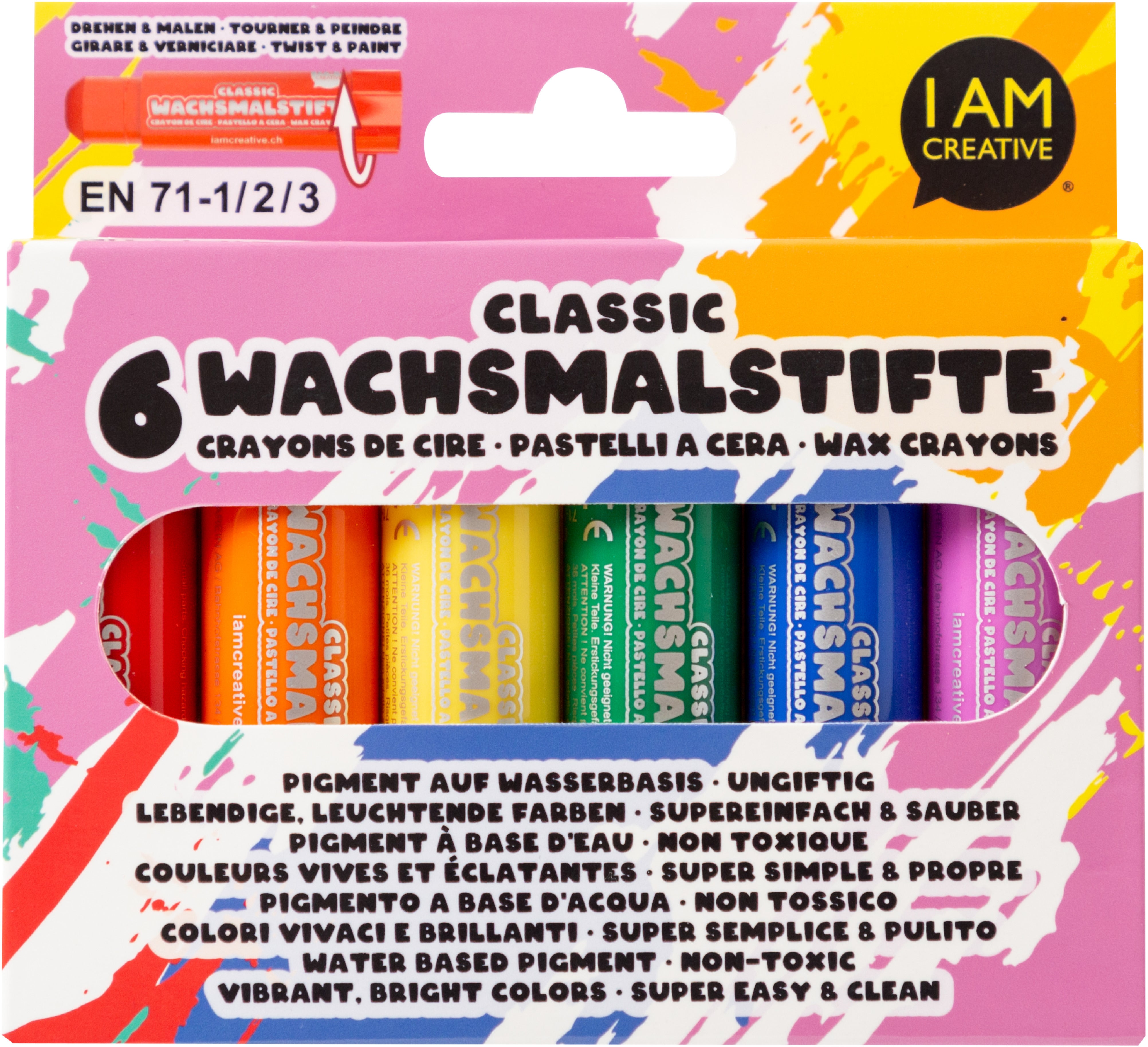 I am creative Classic – Wachsmalkreiden – 6 Farben, 6er-Set
