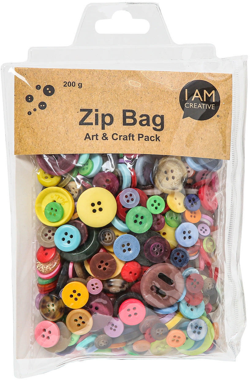 I am creative Knöpfe Ø 8–28 mm – Kunststoff, assortiert, 224 g