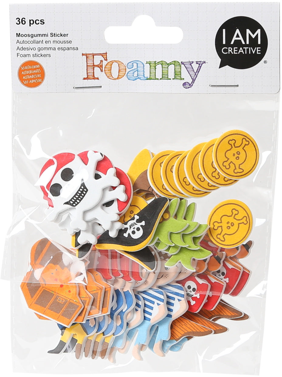 I am creative Sticker (Moosgummi), Pirat, ca. 2–5,5 cm, 36 Stk