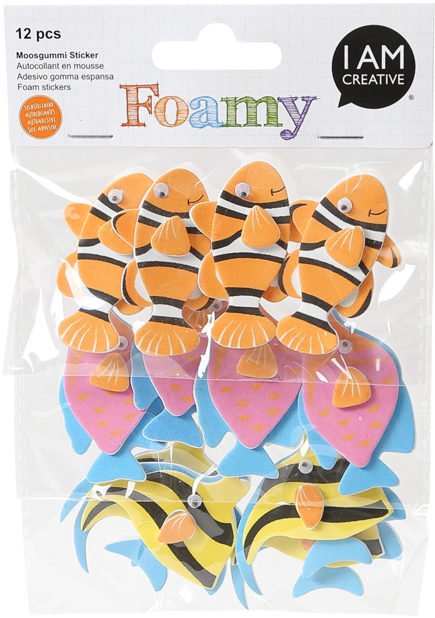 I am creative Foamy Sticker – 12,1 × 17,5 cm, Fisch – Moosgummi