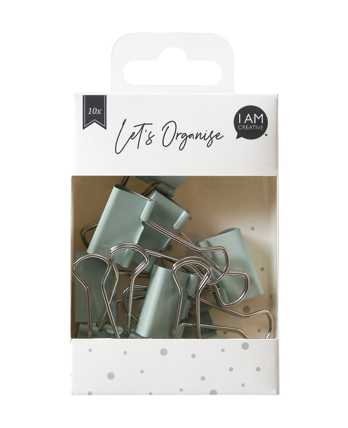 I am creative Lets Organize 4035.13 Foldback-Klammern 74 mm – Hellgrün, Klemmweite 25 mm