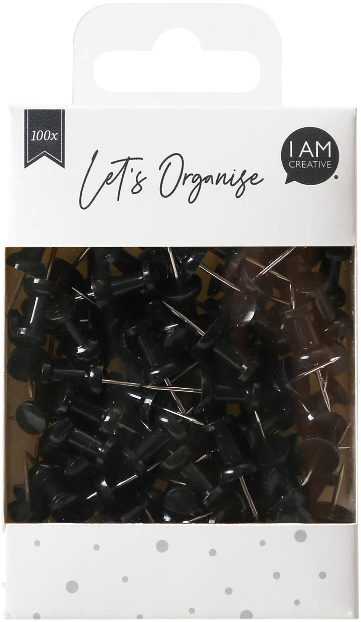 I am creative Pinnnadeln – 100 Stück, Ø 9 × 24 mm, schwarz