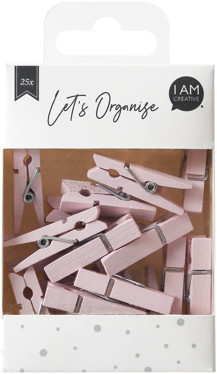 I am creative Holzklammern, 7 × 10 × 35 mm, rosa