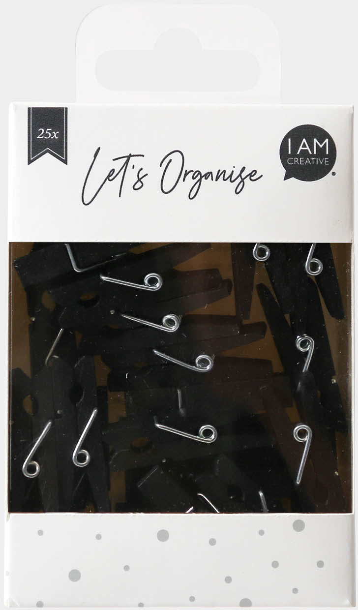 I am creative Holzklammern, 73 × 130 × 25 mm, lackiert, schwarz