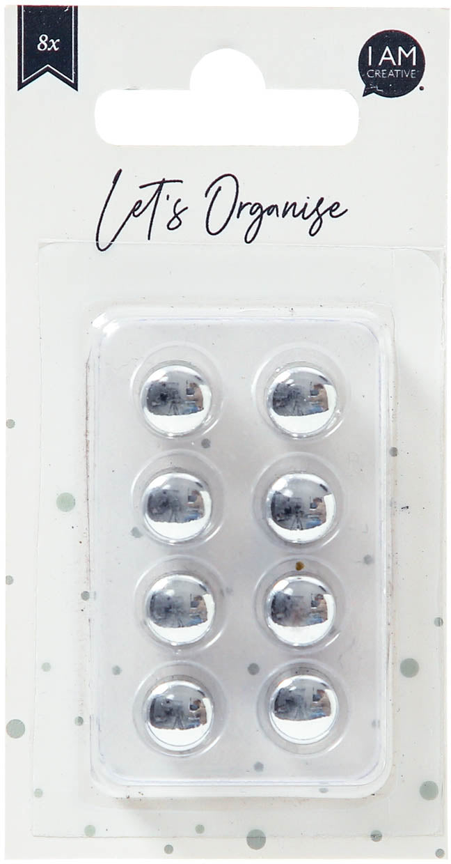 I am creative Tafelmagnete – Ø 10 mm – 8 Stk. – silber