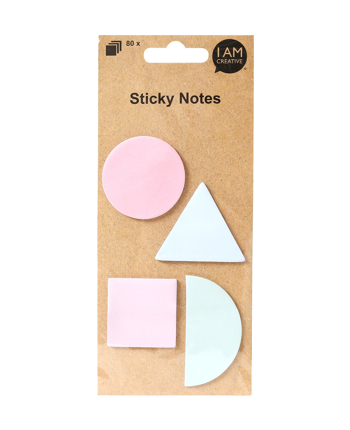 I am creative Motiv-Haftnotizen Formen – 40 × 65 mm – Pastell, 20 Blatt/Block, 4er-Pack