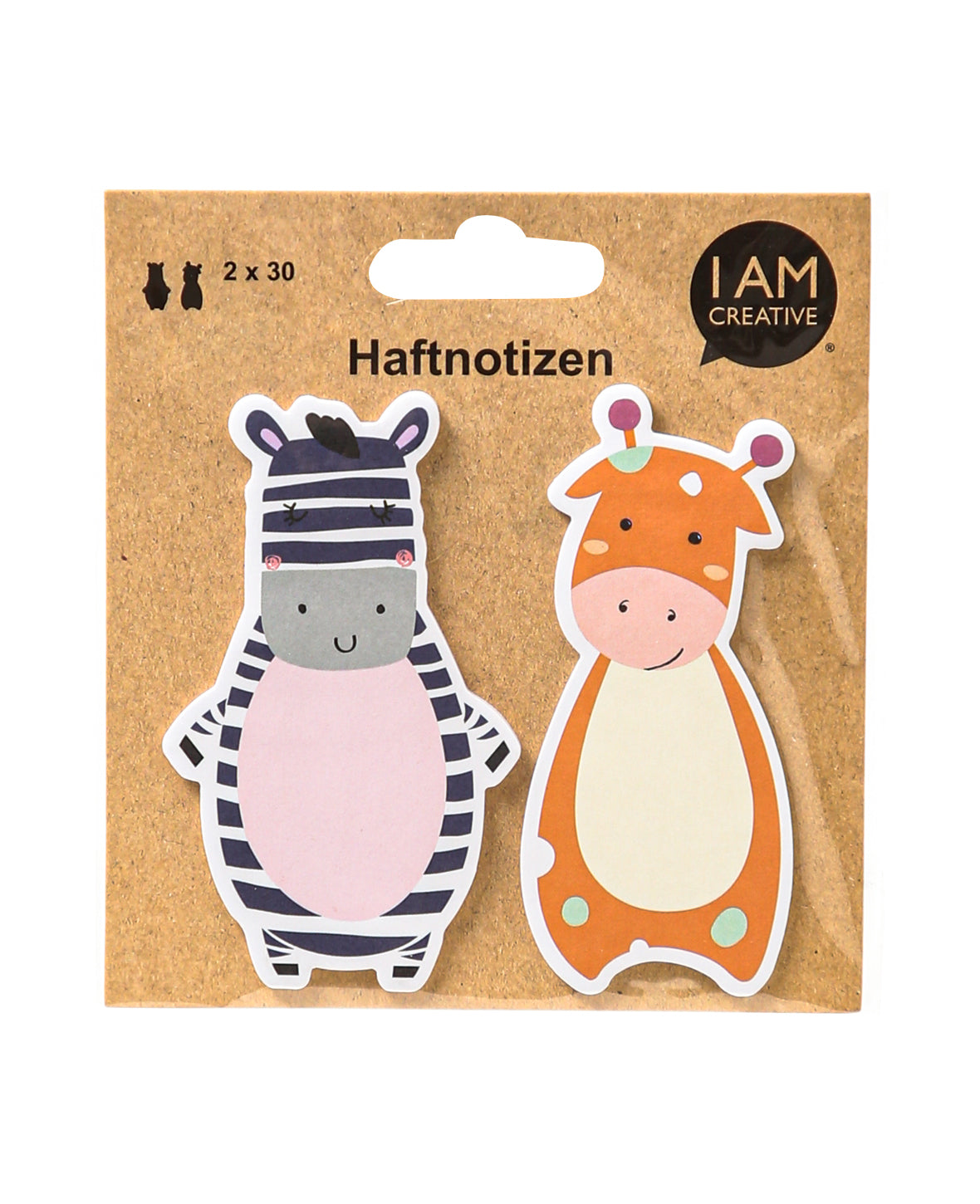 I am creative Motiv-Haftnotizen Zoo – 55 × 95 mm, 30 Blatt/Block
