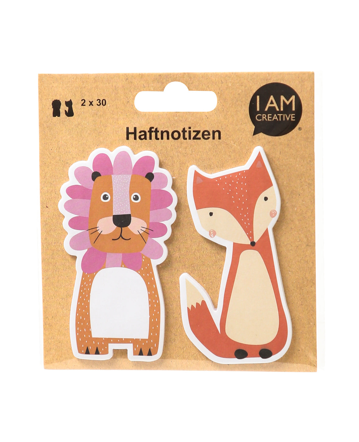 I am creative Motiv-Haftnotizen Tiere – 50 × 95 mm, 30 Blatt/Block