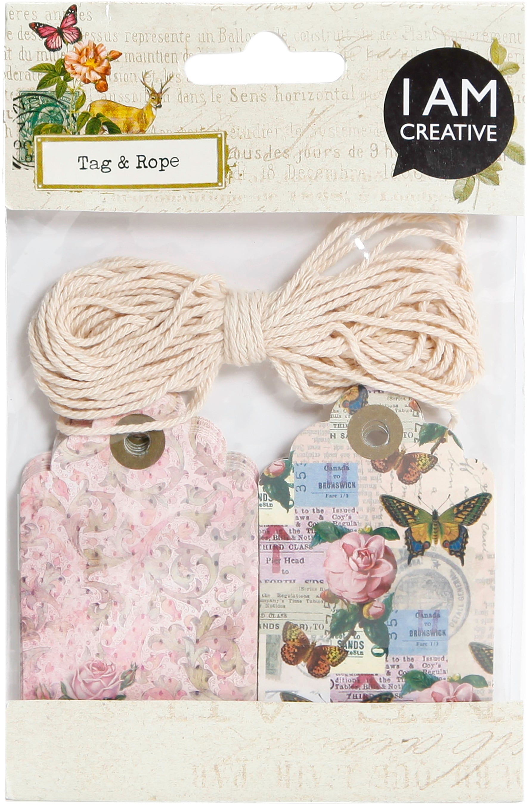I am creative Geschenkanhänger Romantik – 45 × 75 mm – Schnurlänge 2 m