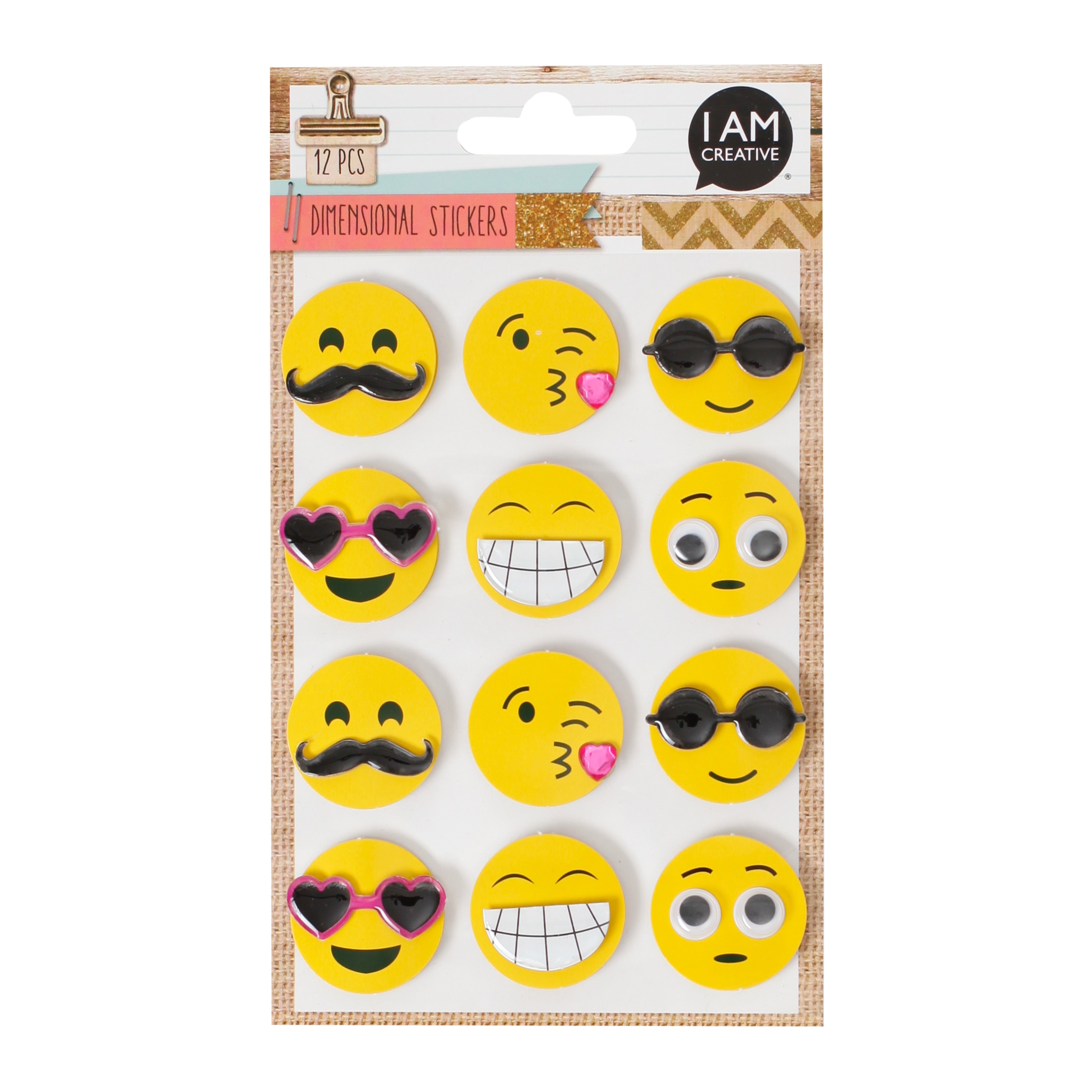 I am creative 3D Aufkleber Emojis, 115 mm × 190 mm
