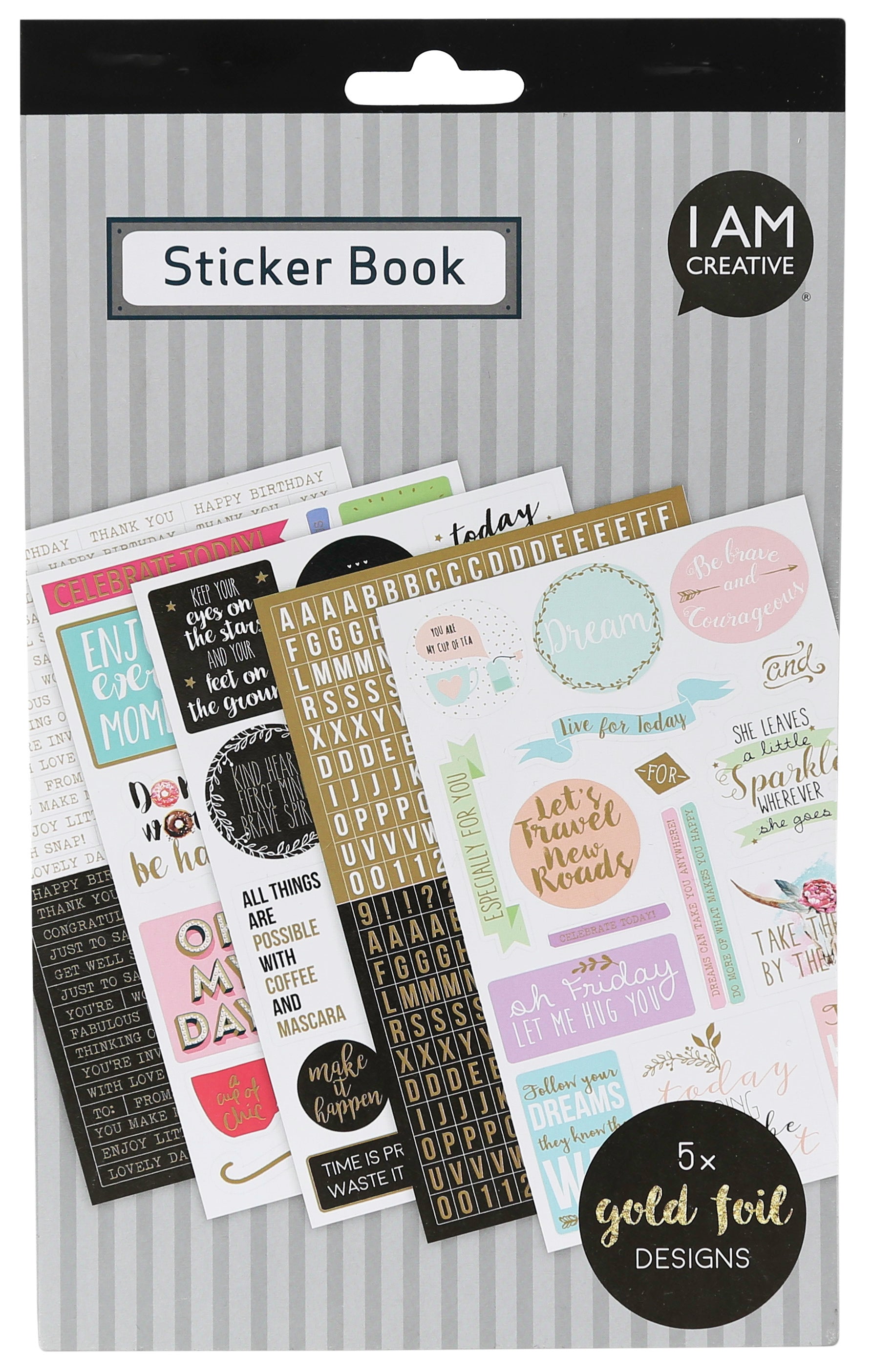 I am creative Stickerbuch, Sprüche, 5 Blätter