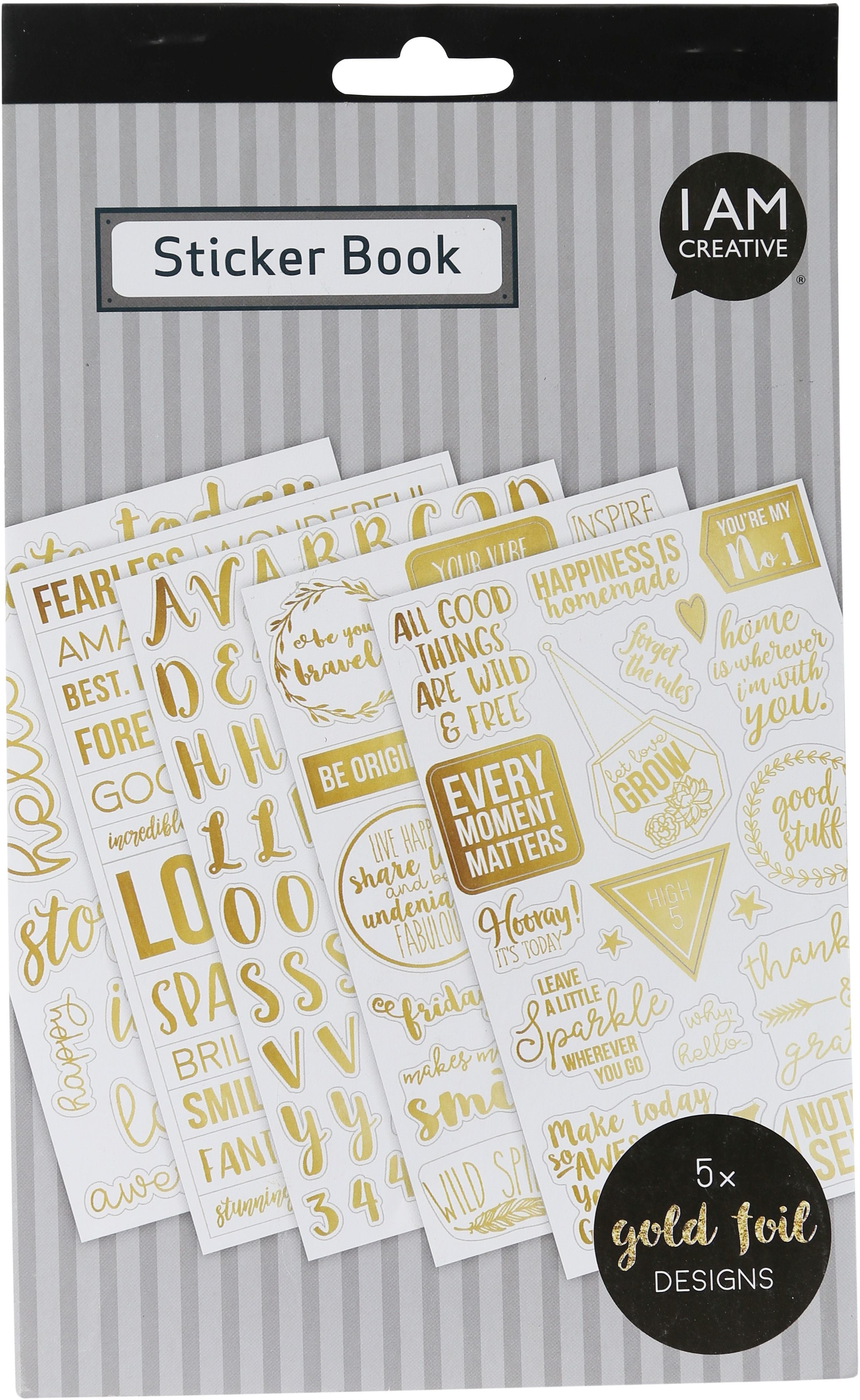 I am creative Stickerbuch, Sprüche, 5 Blätter