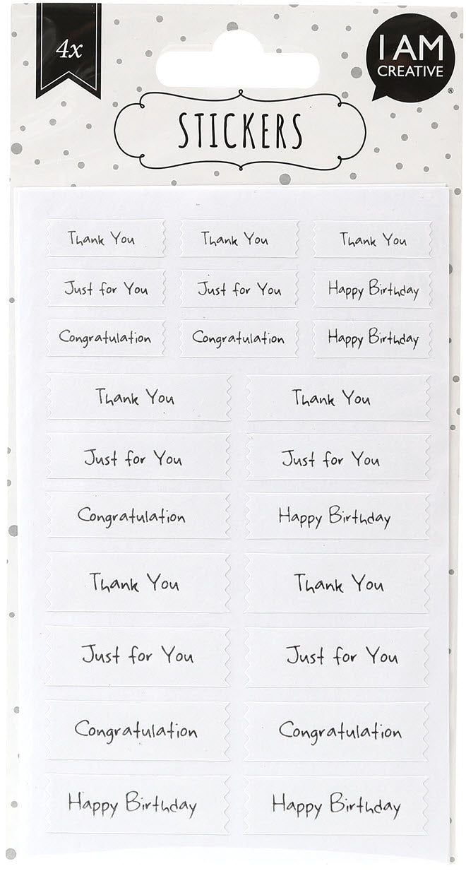 I am creative Sticker/Etiketten, Botschaften, Silber, 105 × 193 mm