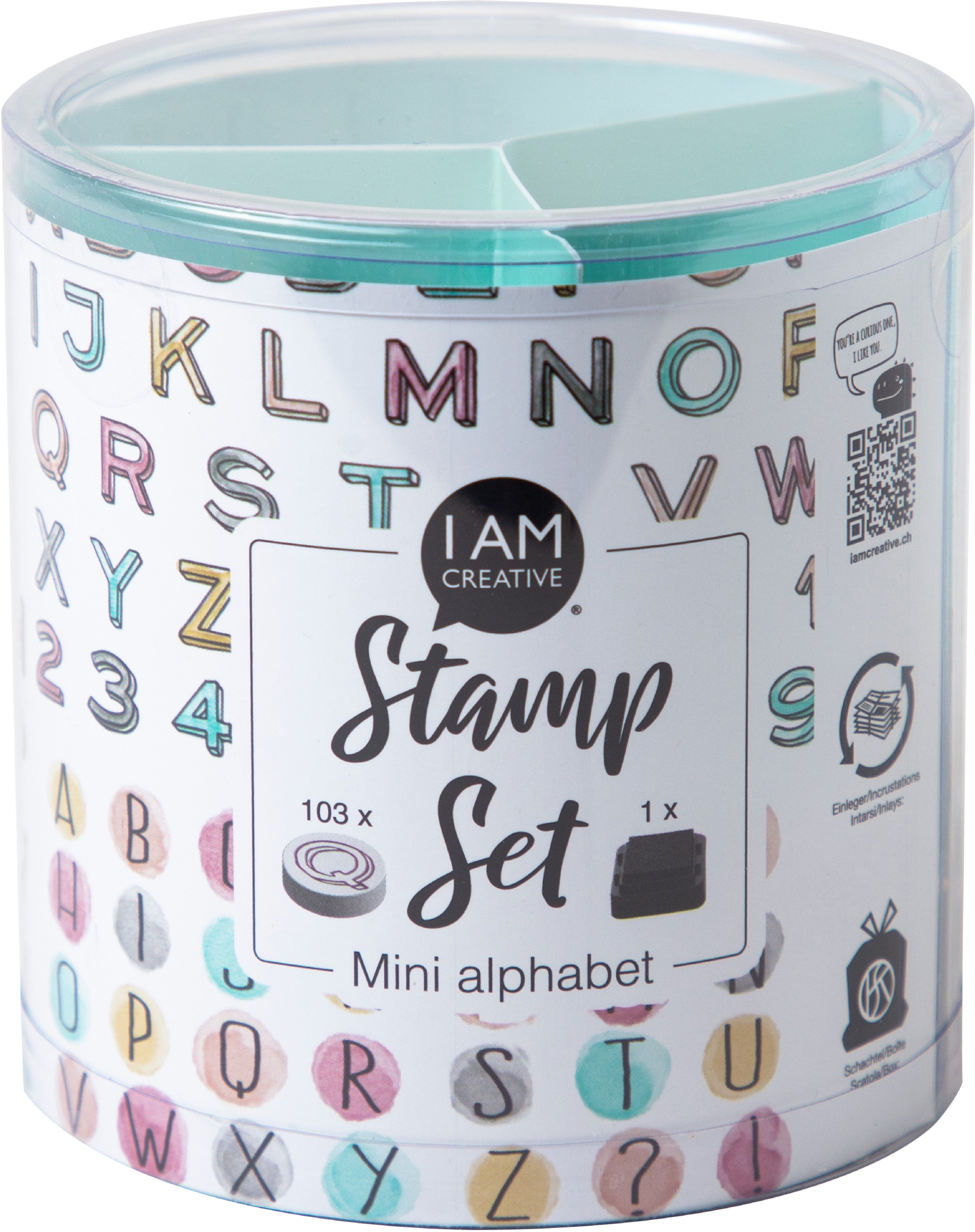 I am creative Stempel-Set – Mini Alphabet – 103 Stempel – Moosgummi
