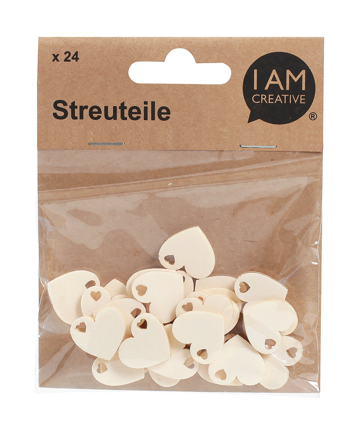I am creative Streuteile Herz, weiss, 1,5 cm