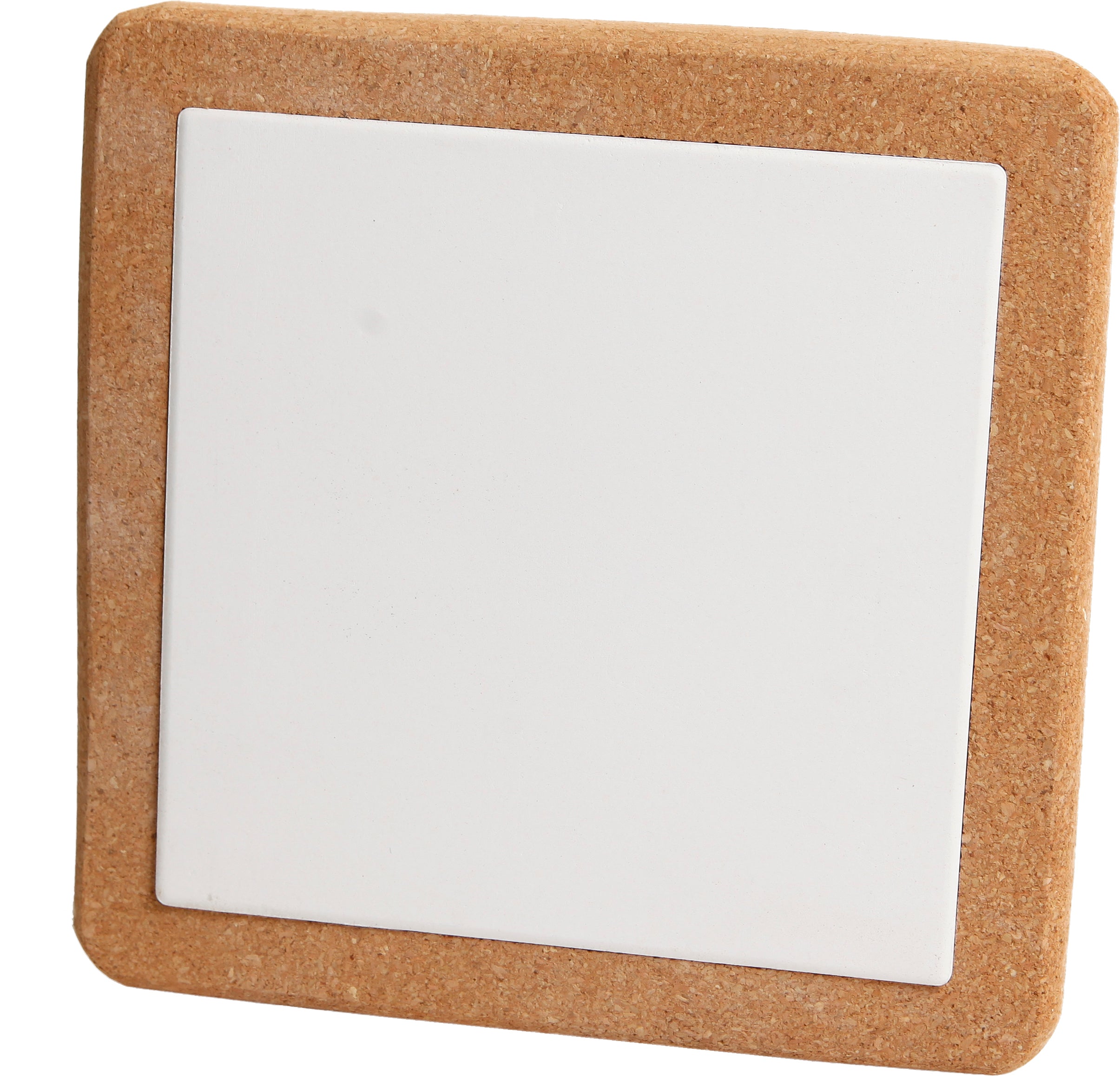 I am creative Korkuntersetzer, Kork mit Porzellan-Einsatz, Braun, Weiss, 19,7 × 19,7 × 1,4 cm