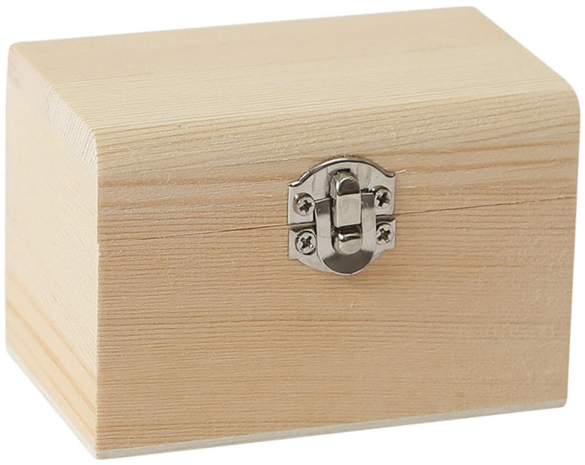 I am creative Holzrohling, Holz (Blauglockenbaum), Schatztruhe, 7 × 5,5 × 9 cm, 28 g, 6005.50