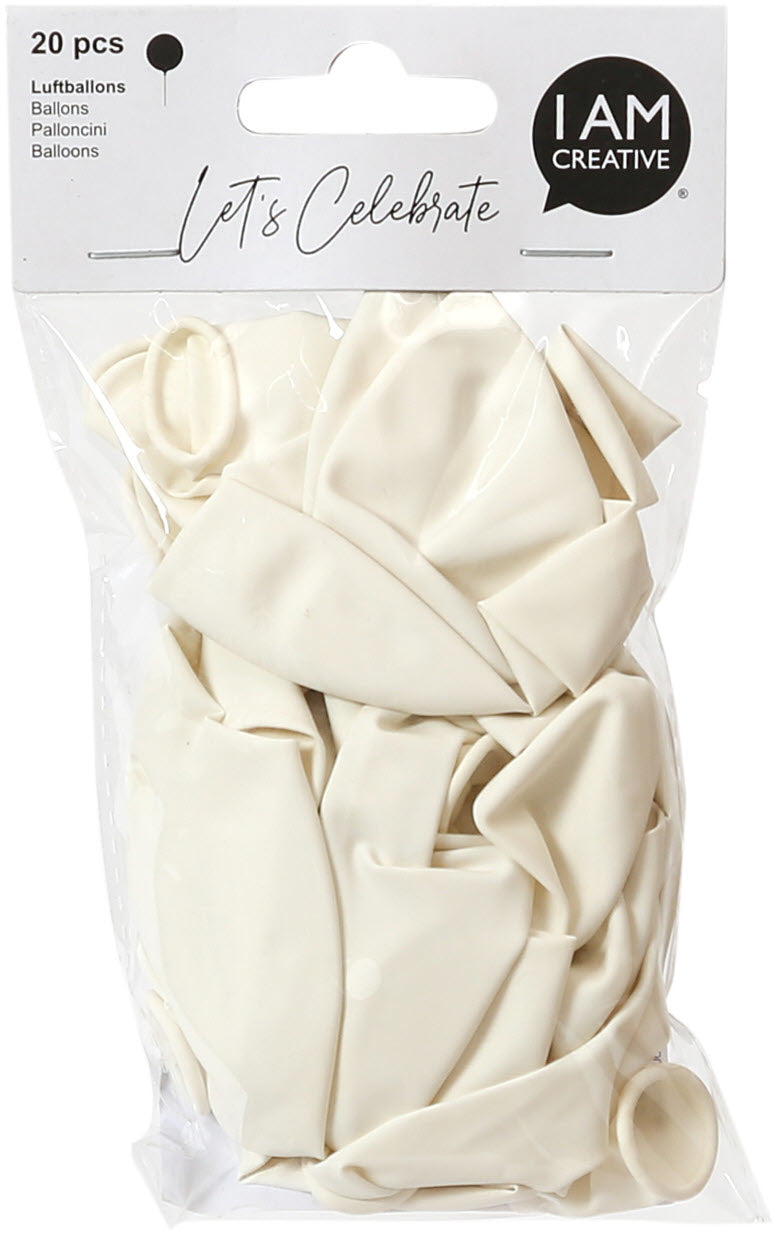 I AM CREATIVE Luftballons – Weiss – Ø 25 cm – 20 Stk