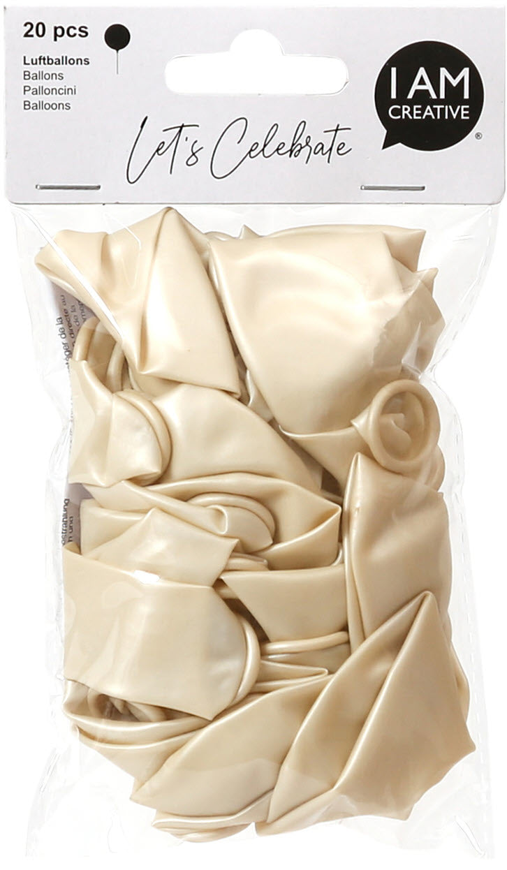 I am creative Luftballons – Crème Metallic – Ø 25 cm – Latex – 20 Stk