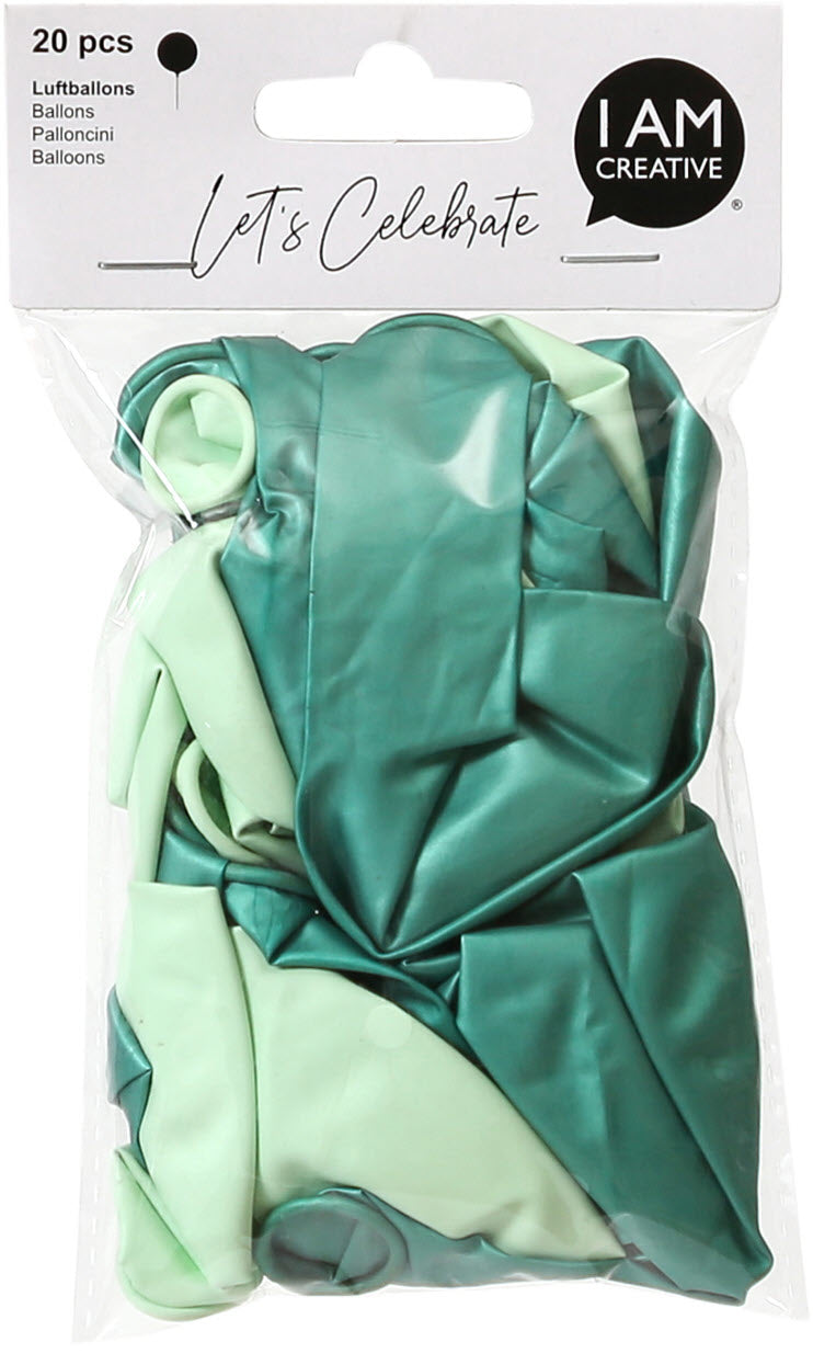 I am creative Luftballons – Mint-Mix – Ø 25 cm – Latex – 20 Stk