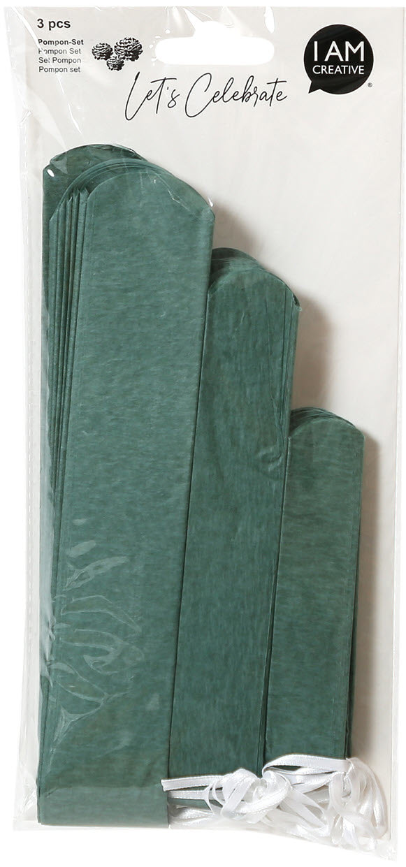 I am creative Pompon-Set – mint – Ø 20, 30, 40 cm – 3 Stk