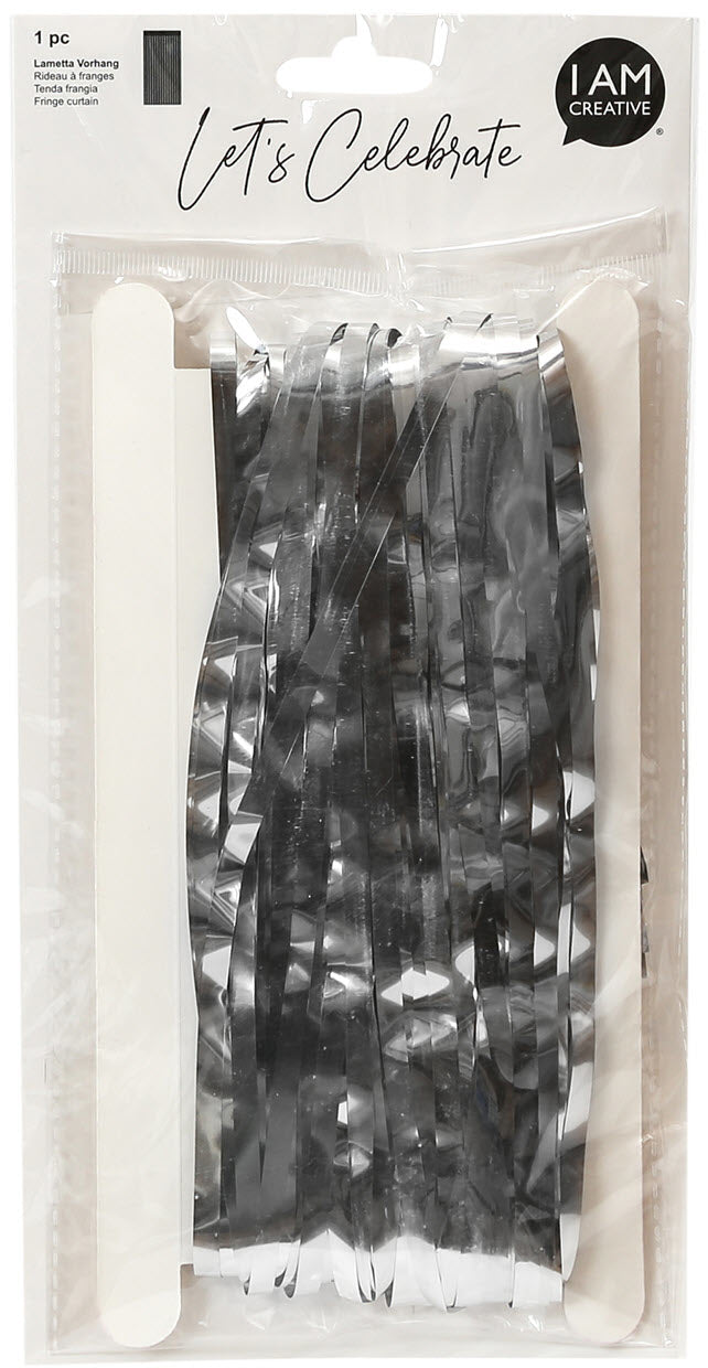 I am creative Lametta Vorhang – silber – 90 × 240 cm