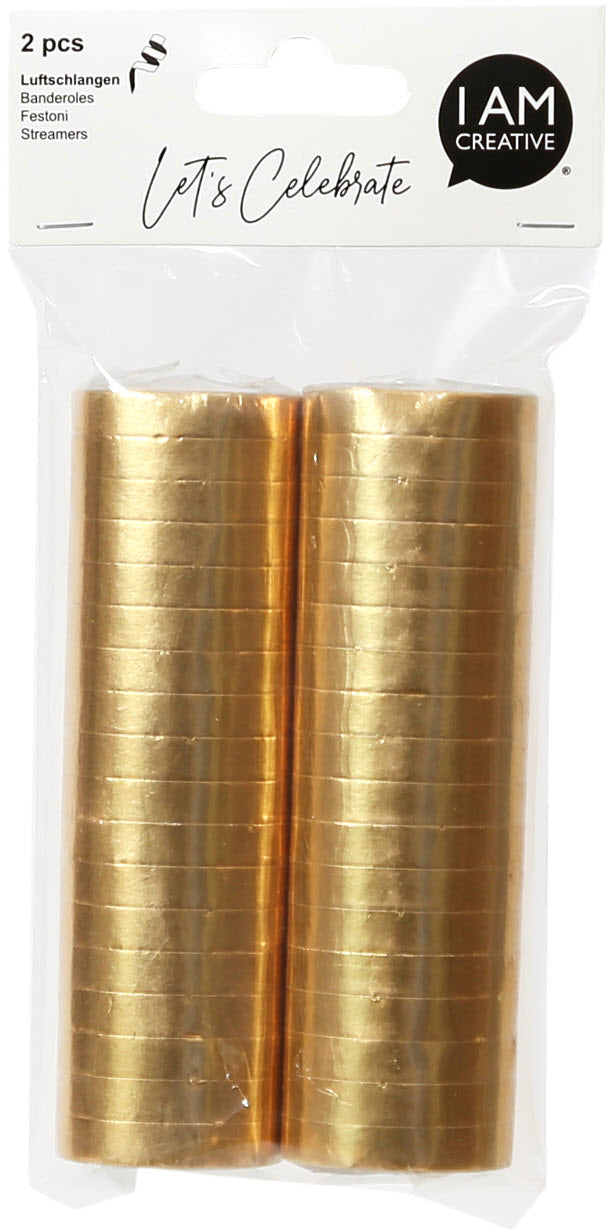I am creative Luftschlangen – gold met. – 0,7 × 400 cm – 2 Stk