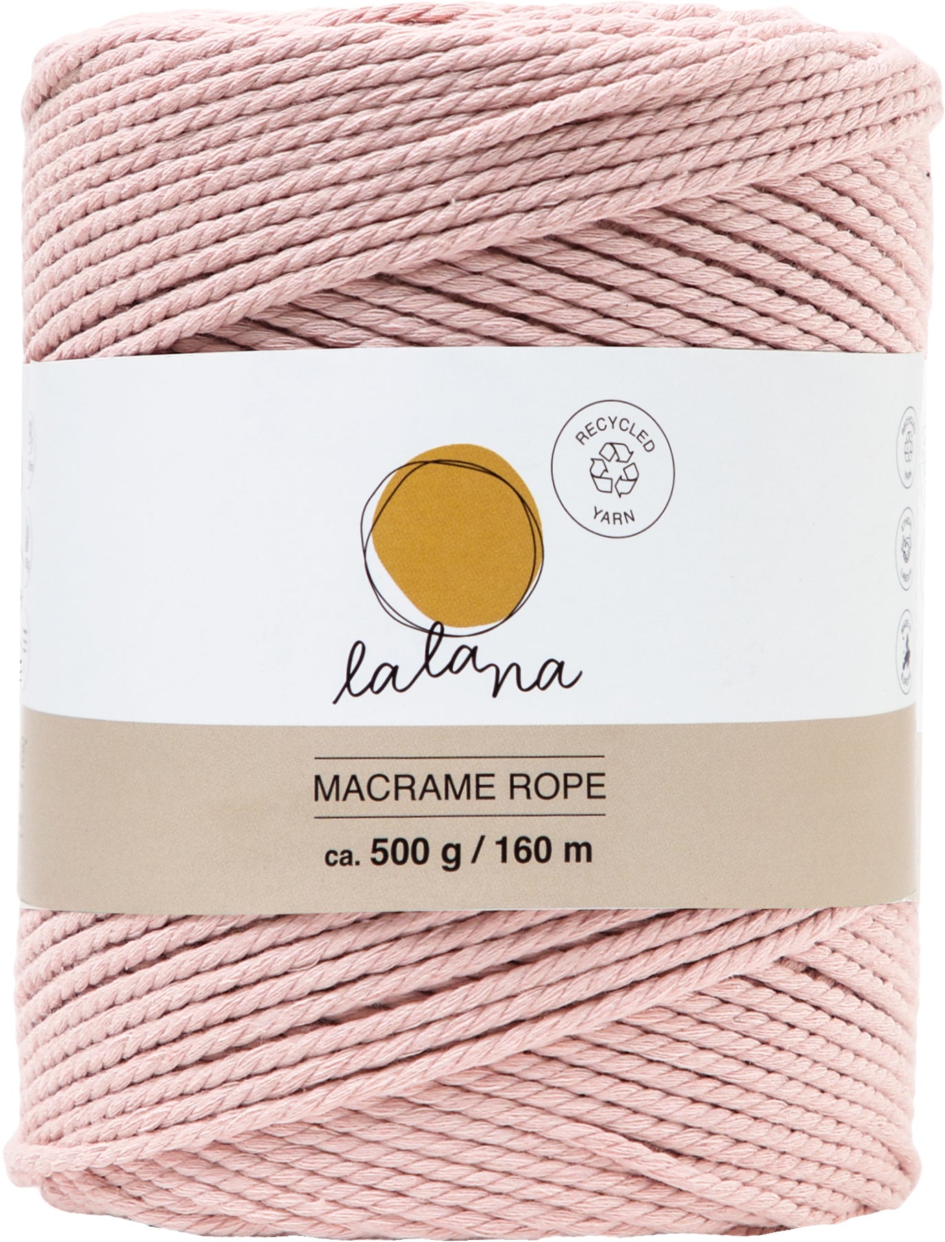 I am creative Makramee-Kordel 6203.2 Makramee-Kordel Rosa – Ø 2 mm, 530 g, 80% Baumwolle/20% Polyester, 1 Stk.