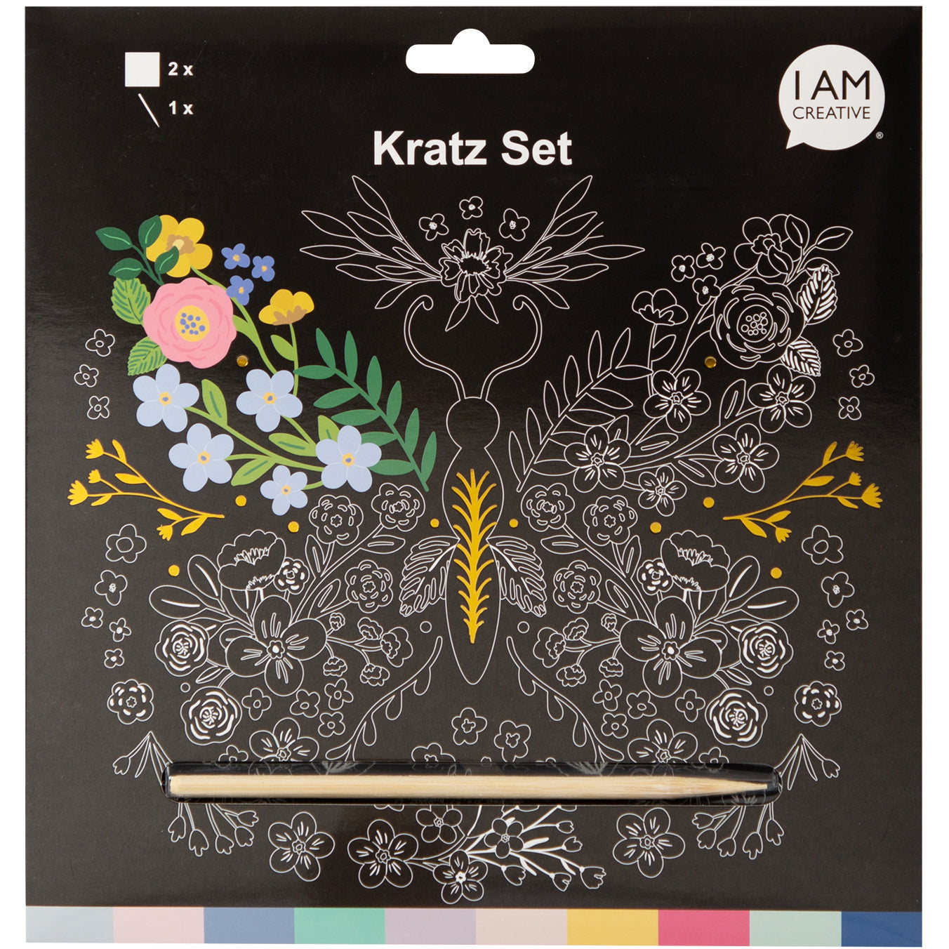 I am creative Kratz-Set – Schmetterlinge – 20,3 × 20,3 cm – 2 Blatt
