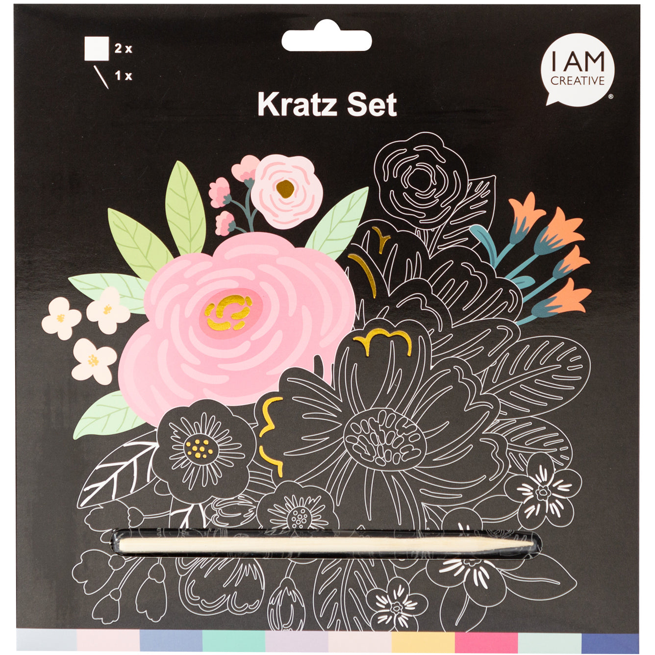 I am creative Kratz-Set – Blumen – 20,3 × 20,3 cm – 2 Blätter – 7010.27